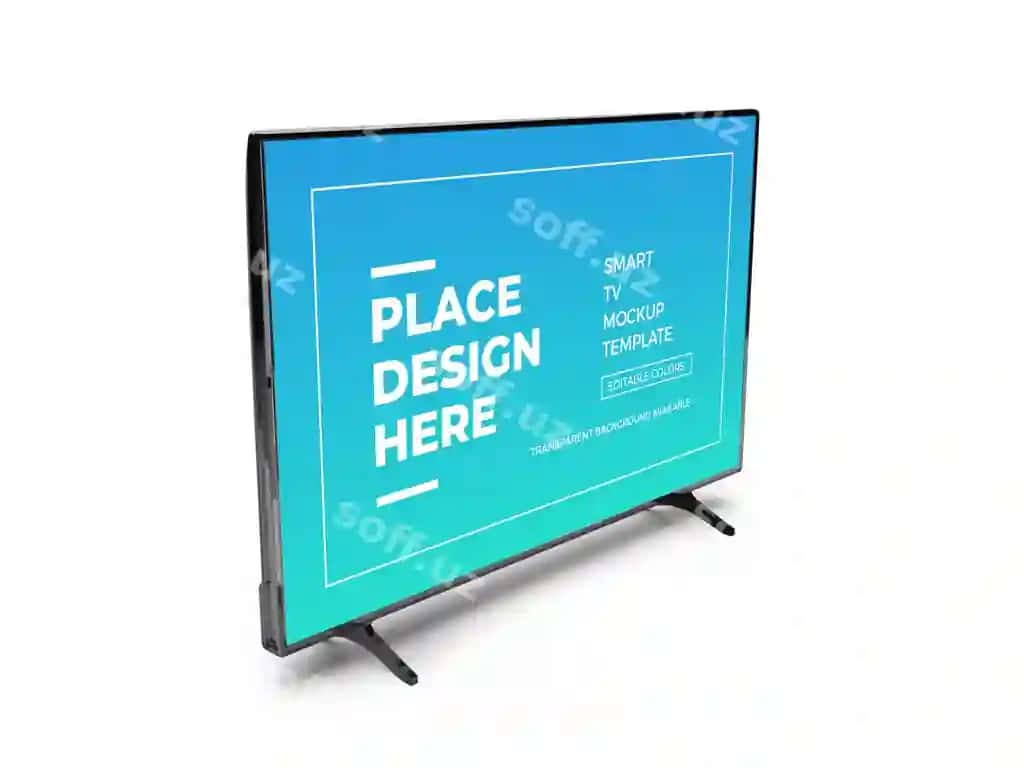 Haqiqiy akilli televizor 3D model shablon ajraltirilgan | Realistic smart tv 3d mockup template isolated