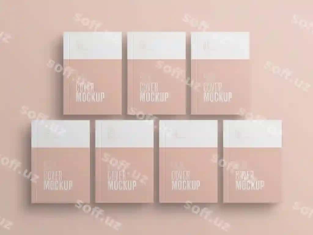 Kitob varaq bir nechta namuna | Book cover multiple mockup