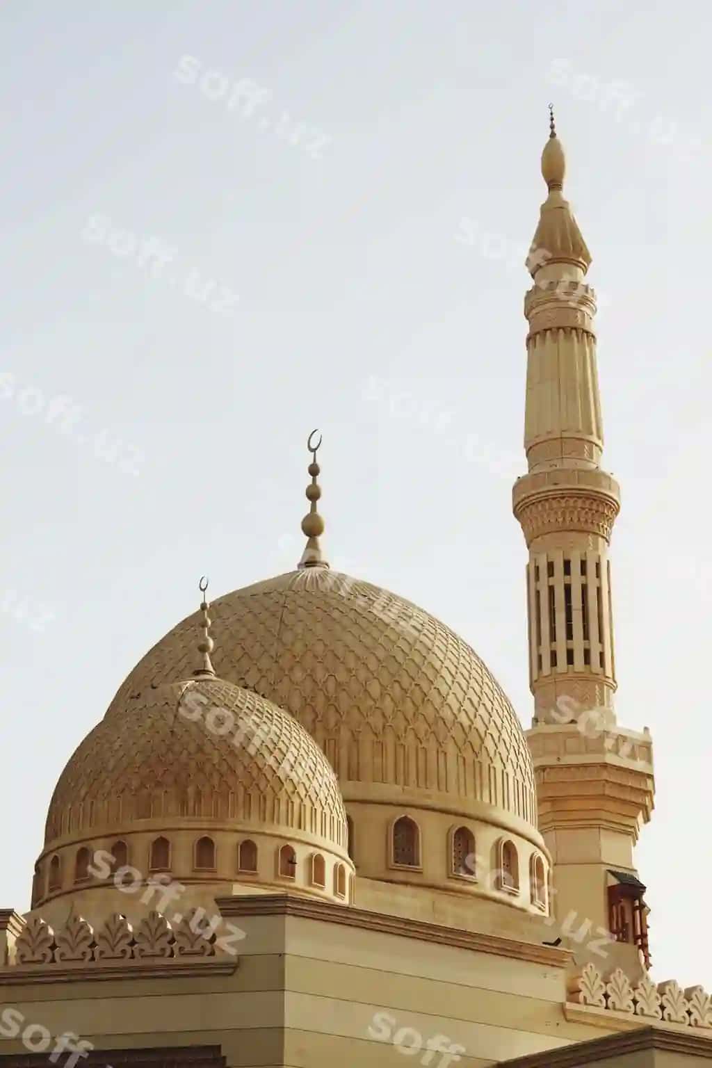 Osmonga qarshi past burchakli masjid | Low angle view mosque against clear sky