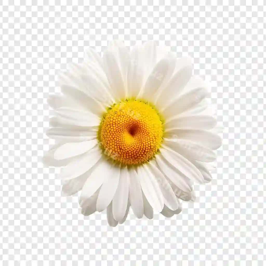 Realistik chamomil gülbosi shaffof fonda ajraltirilgan | Realistic daisy flower isolated transparent background