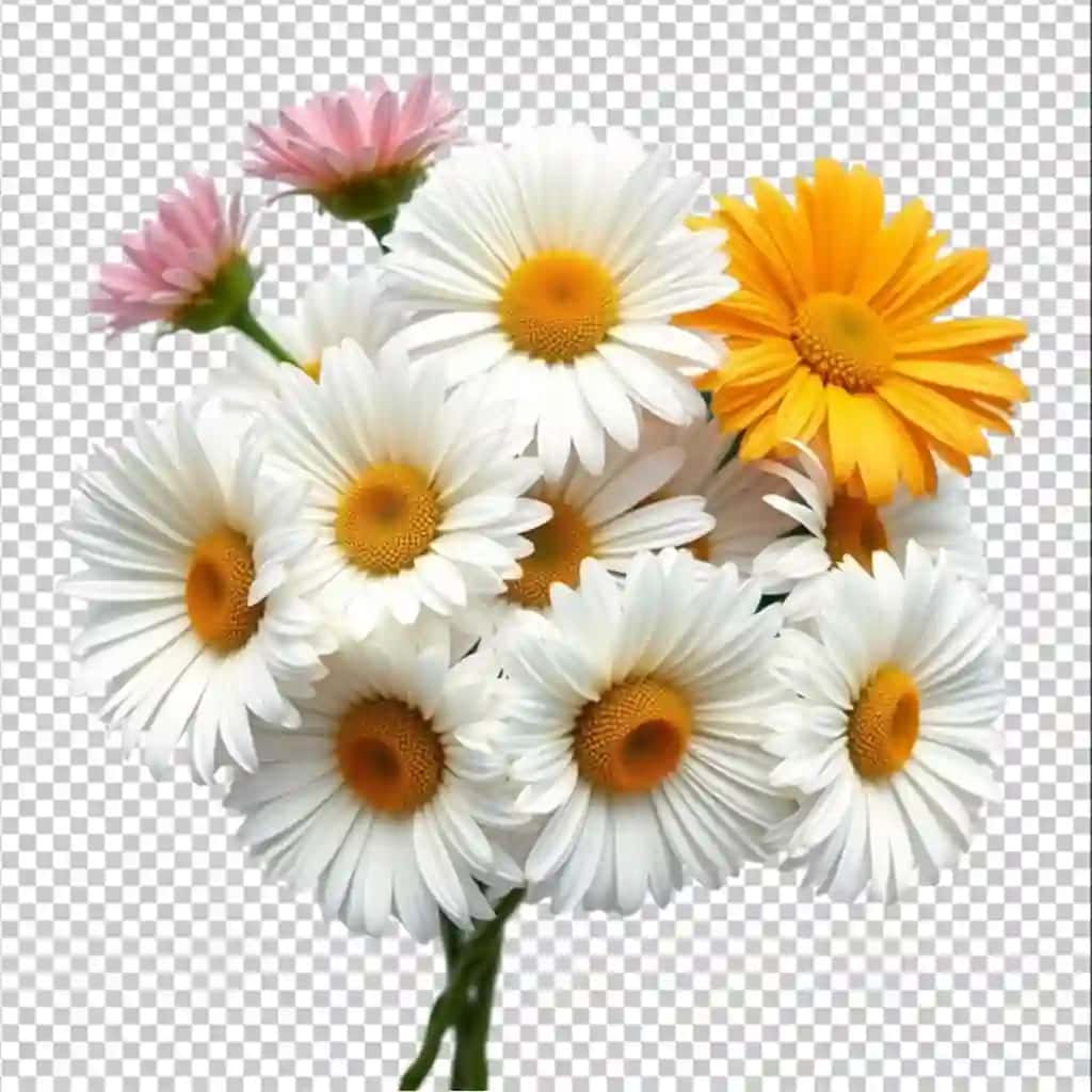Guldasta romashka gullari oq izolyatsiyalangan bo'sh fon | Bouquet daisies flowers white isolated isolated blank background