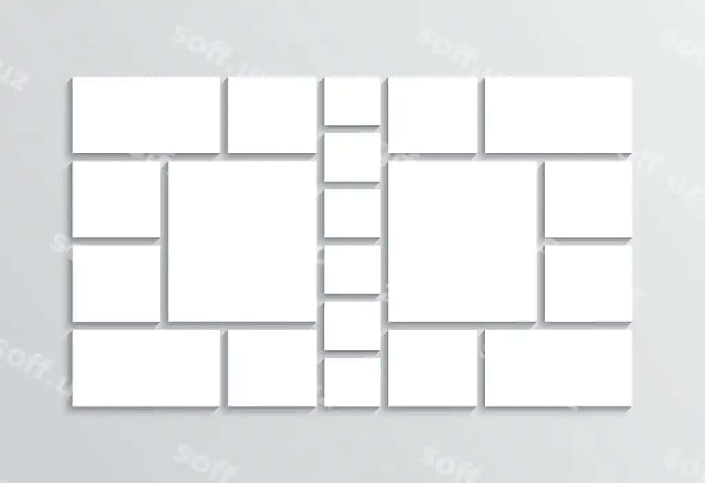 Moodboard grid photo collage layout vector illustration | Moodboard grid photo collage layout vector illustration