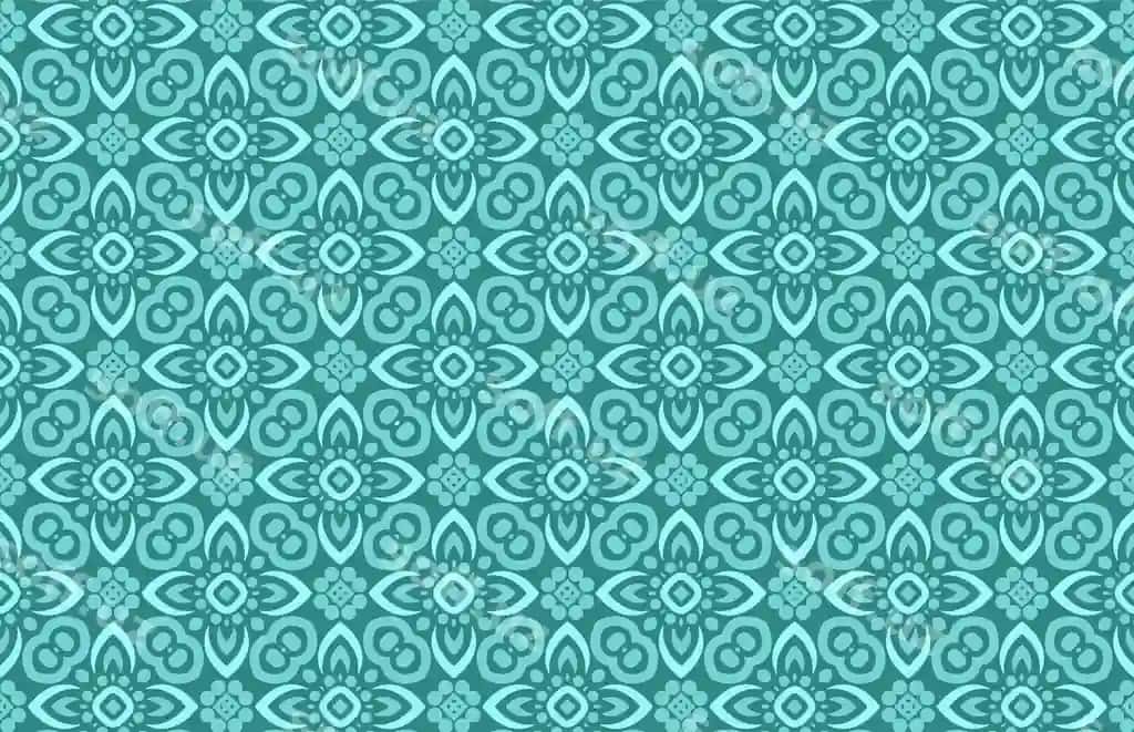 Choksiz naqsh ko'k yashil barglar gullari ko'k fon | Seamless pattern blue green leaves flowers blue background