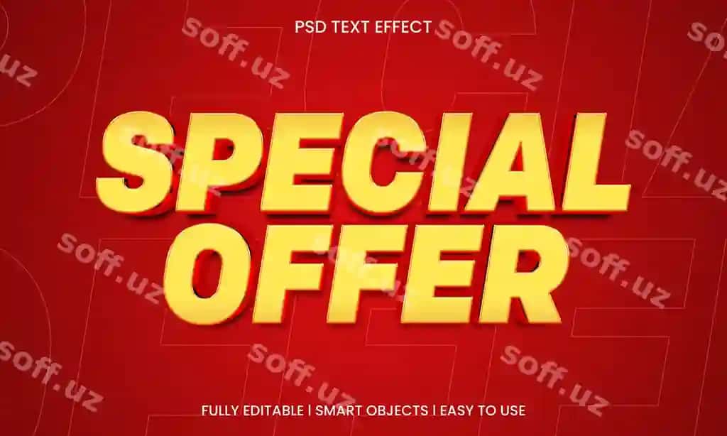 Maxsus taklif tahrirlanadigan premium matn effekti | Special offer editable premium text effect