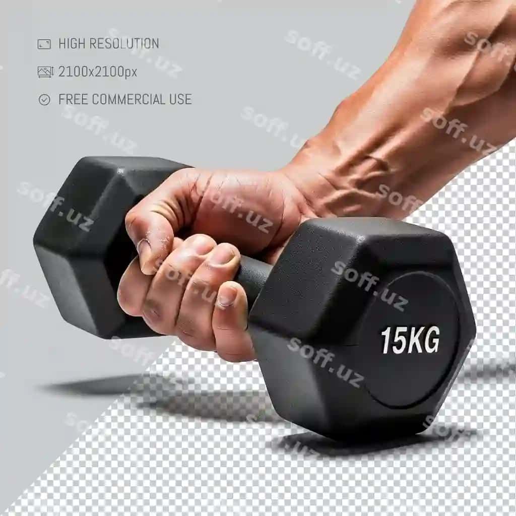 Qo‘lida 15 kg og‘irlikdagi dumbbell fitnes bodibilding konsepsiyasi homem segurando | Man holding 15kg dumbbell fitness bodybuilding concept homem segurando