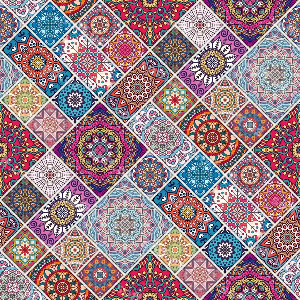 Rangli etnik naqsh | Colorful ethnic pattern