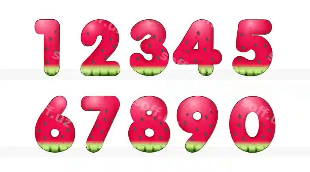 Tarvuz 10-raqamli illustratsiyasi | Watermelon number 10 illustration