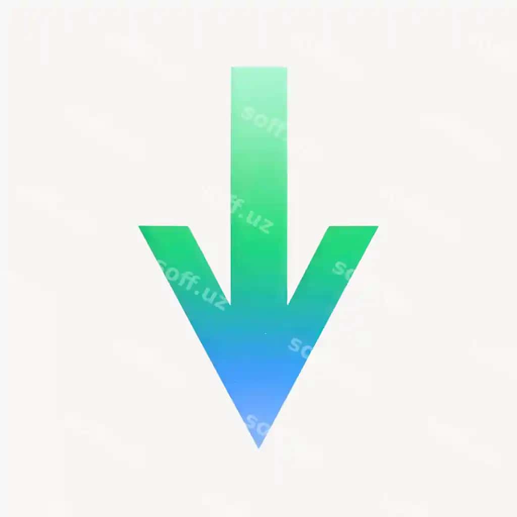 Gradient o'q pastga yo'naluvchi | Gradient arrow pointing downward