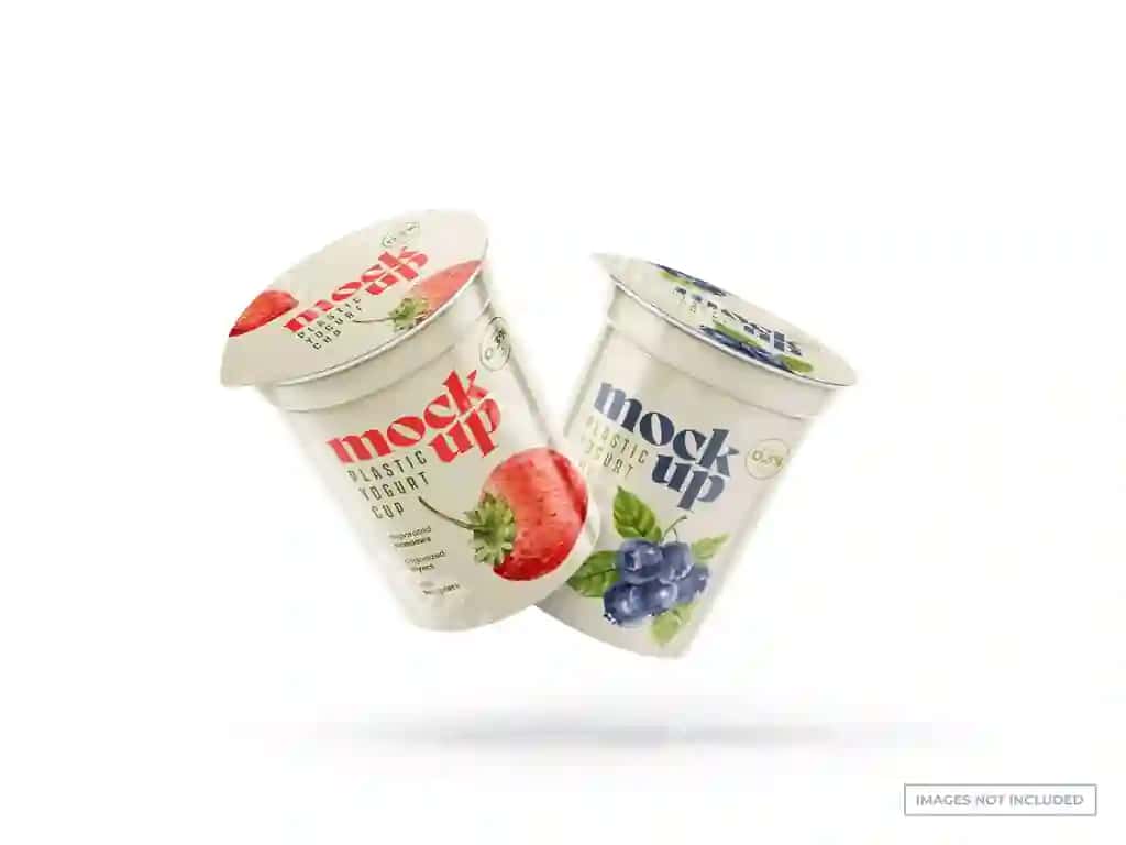 Yo'gurt stakanchiklari namunalari | Yogurt cups mockups