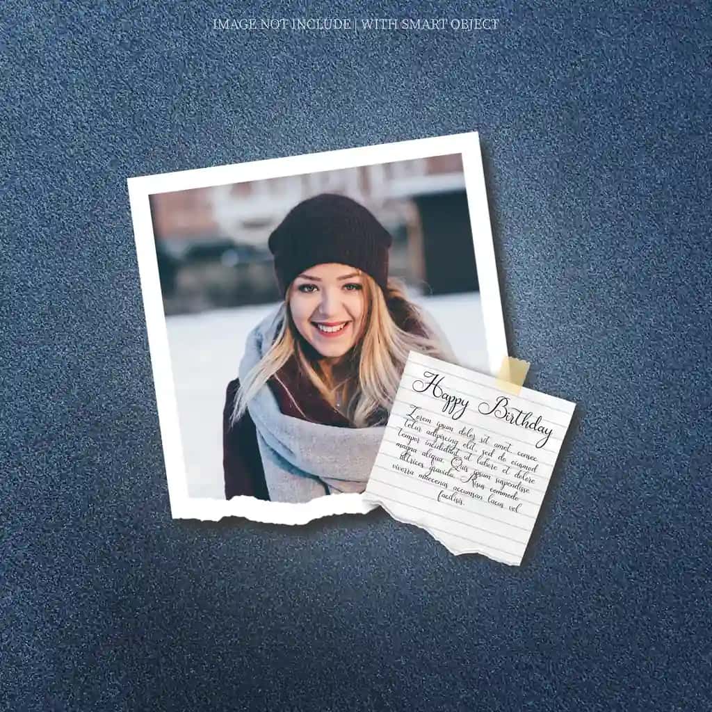 Tug'ilgan kuningiz bilan tabrik kartasi foto moodboard premium psd | Happy birthday greeting card photo moodboard premium psd