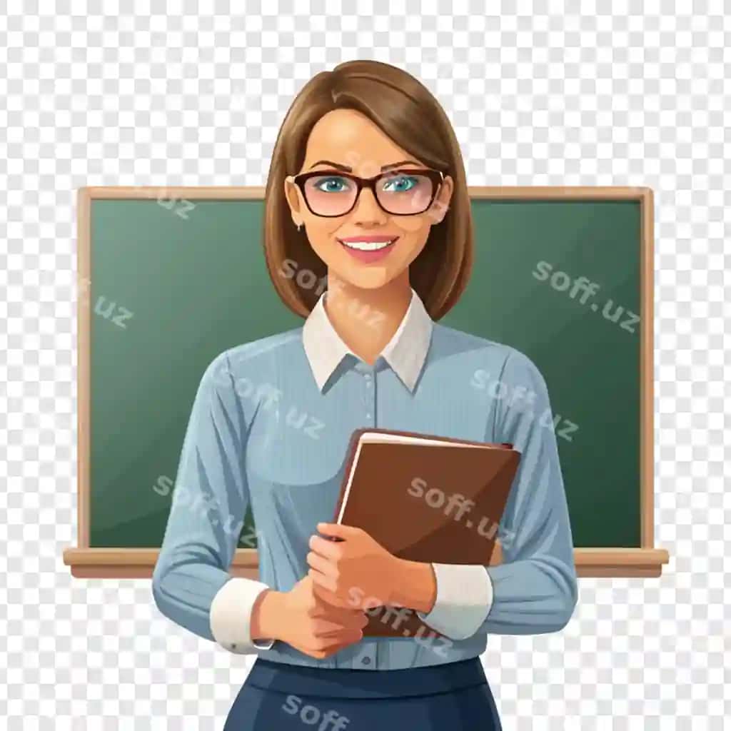 O'qituvchi qalam bilan doskaning oldida turadi | Teacher stands front chalkboard with pencil