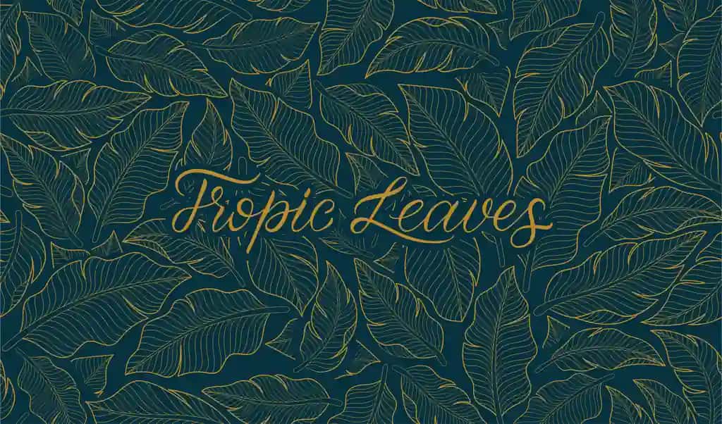 Choksiz naqshli oltin banan barglari qo'lda chizilgan oqlangan | Seamless pattern golden banana leaves line art handdrawn elegant