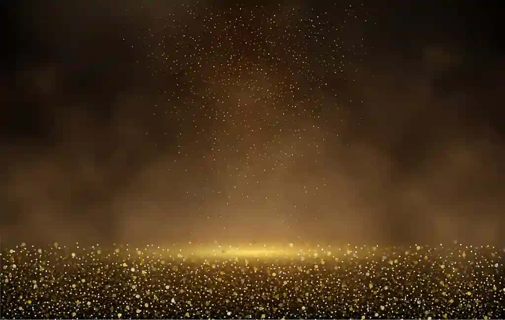 Sehrli chang bilan mavhum fon oltin porlashi | Abstract background golden glow with magical dust