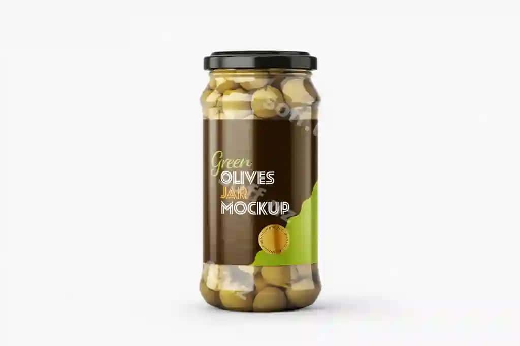 Zeytunlar bankasi namunasi | Olives jar mockup