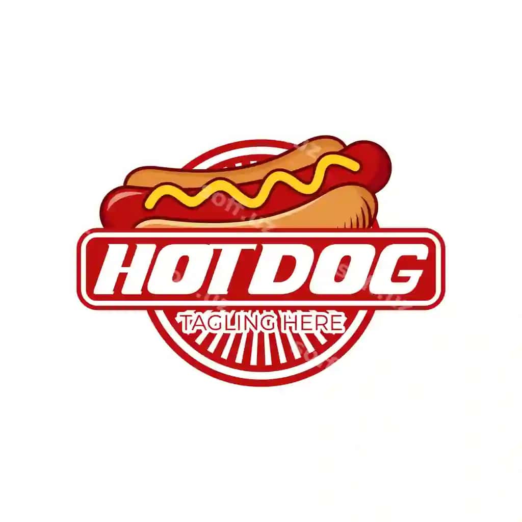 Xot-dog deb yozilgan logotipli hot-doglar | Logo hot dogs with logo that says hot dog it