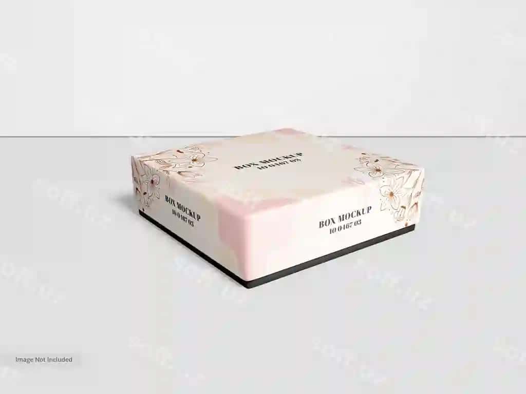 Hashamatli qog'oz sovg'a qutisi brendingi maketi | Luxury paper gift box branding mockup