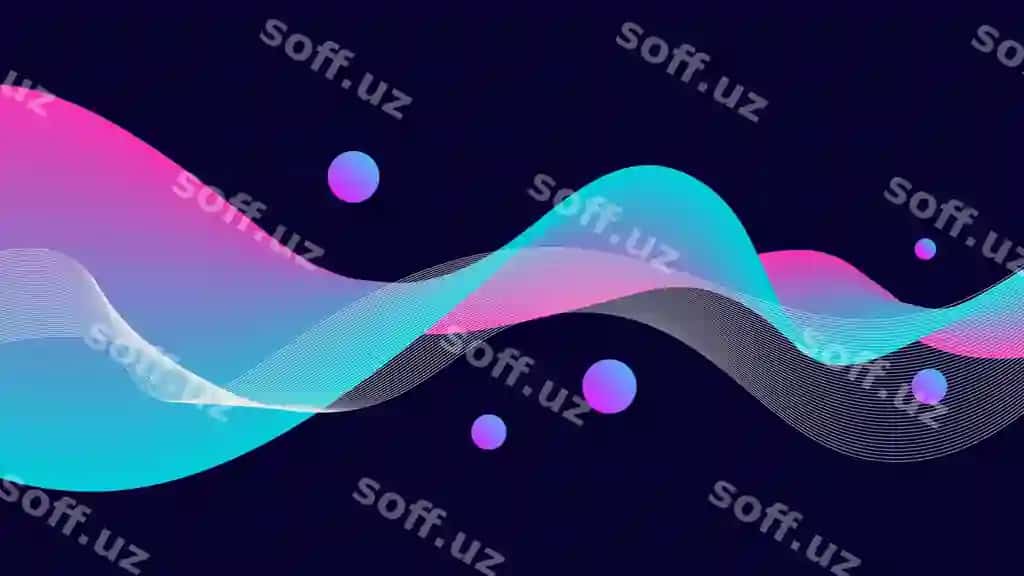 Abstrakt ko'k binafshe orqa fon chalg'igan shakllar bilan | Abstract blue pink background with wavy shapes