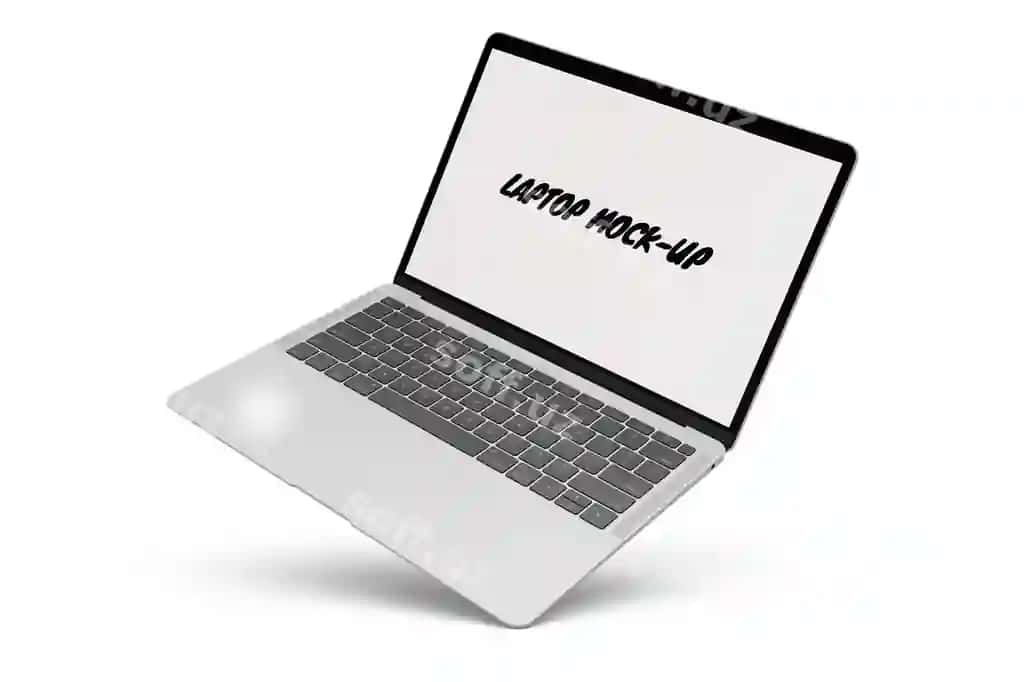 Noutbuk ajraltirilgan namunasi | Laptop mock up isolated