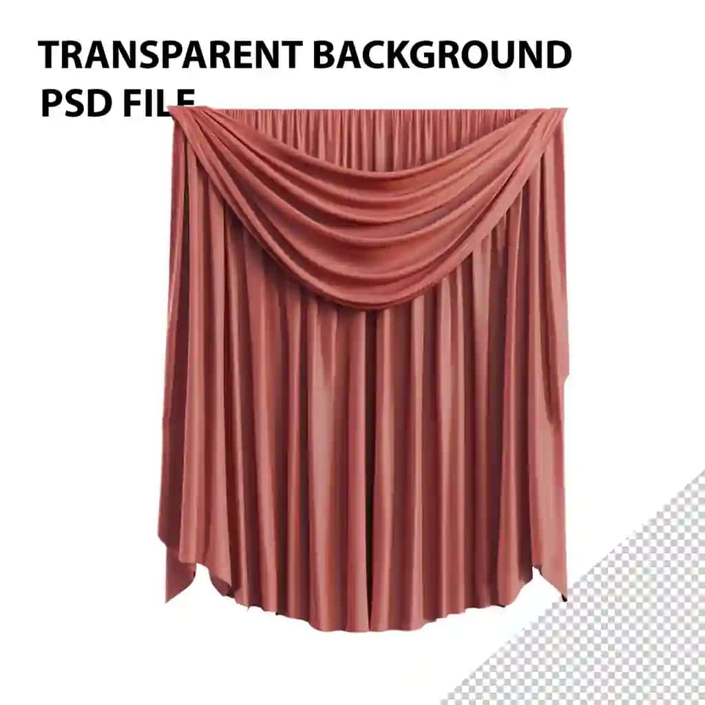 Qizil baxmal sahna pardasi maketi | Red velvet stage curtain mockup