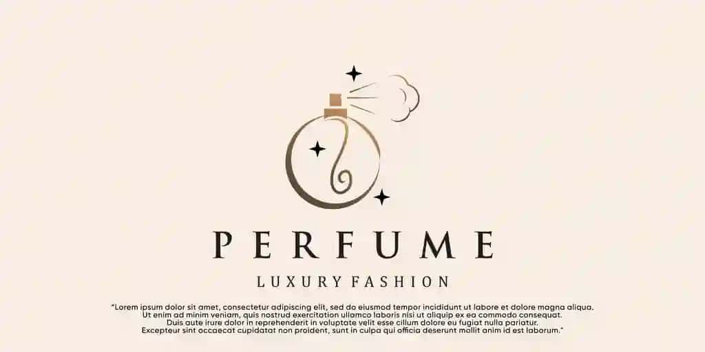 Ayollar uchun go'zallik parfyumeriyasi logotipi shabloni ijodiy chiziqli uslubdagi atir | Feminine beauty perfume logo template creative linear style fragrance