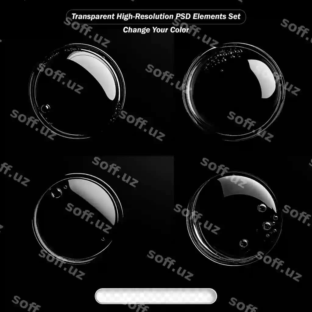 Shaffof yuqorirezolyutsiya PSD qabiq elementlari dizayn loyihalari | Transparent highresolution psd bubble elements design projects