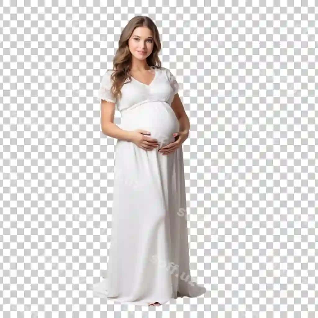 Homiladosh ayol "homiladosh" so'zi yozilgan setkaning oldida turibdi. | Pregnant woman stands front grid that says pregnant