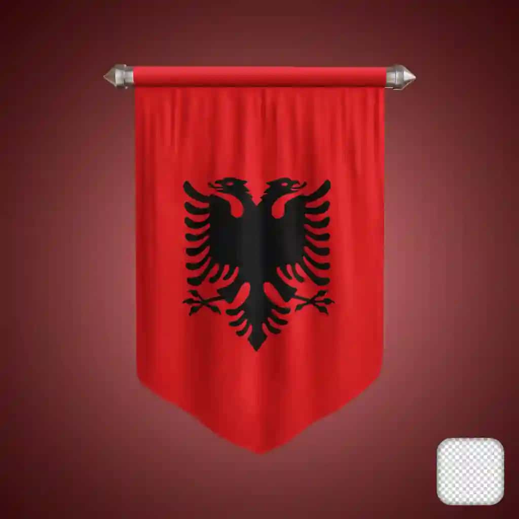 Albaniya bayrog'i 3D tasviri | Pennant albania flag 3d illustration