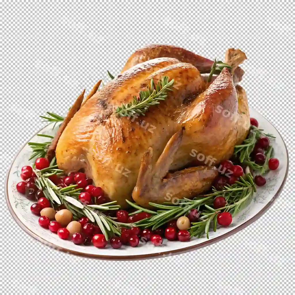 Qovurilgan kurka shaffof fonda qovurilgan Shukrona kuni kurkasi | Rroasted turkey transparent background roasted thanksgiving turkey
