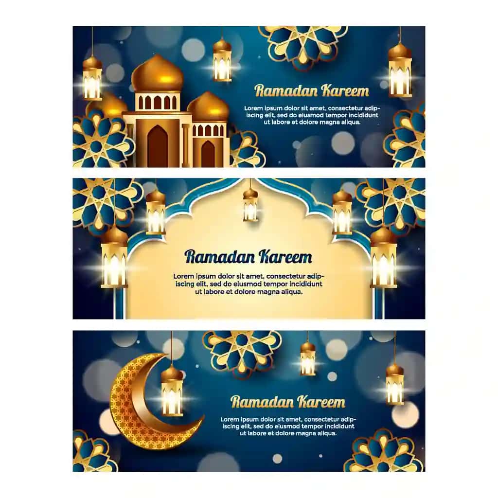 Ramazon karim bayrog'i to'plami | Ramadan kareem banner set