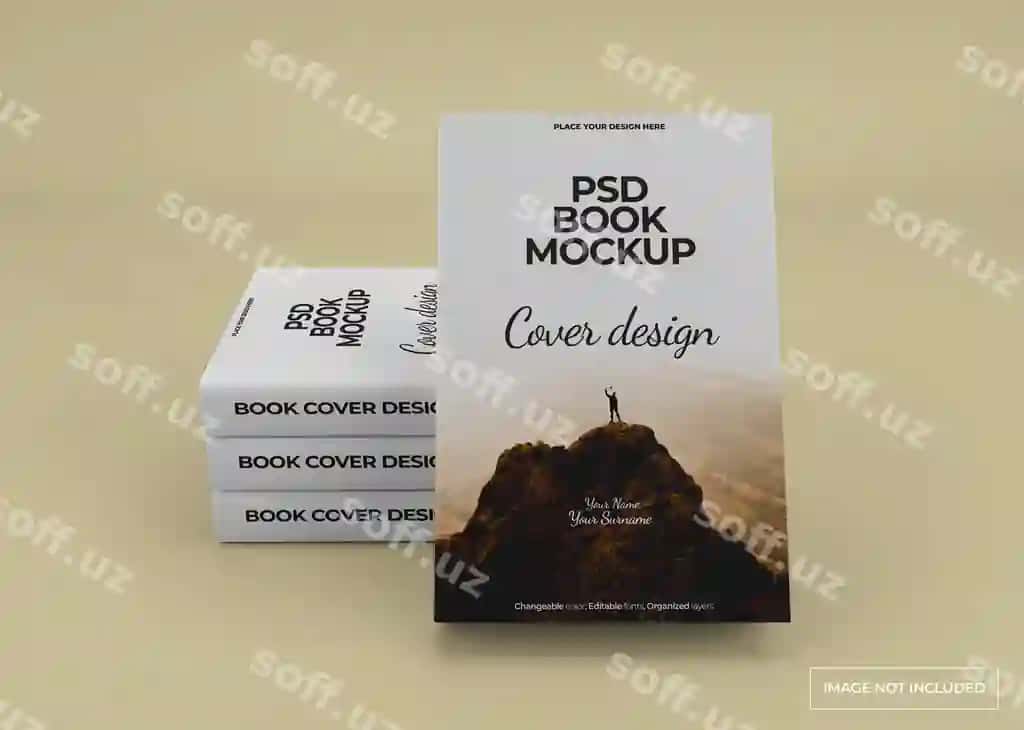 Qattiq mukattoli kitob mockup dizayni ayrilgan | Hardcover book mockup design isolated