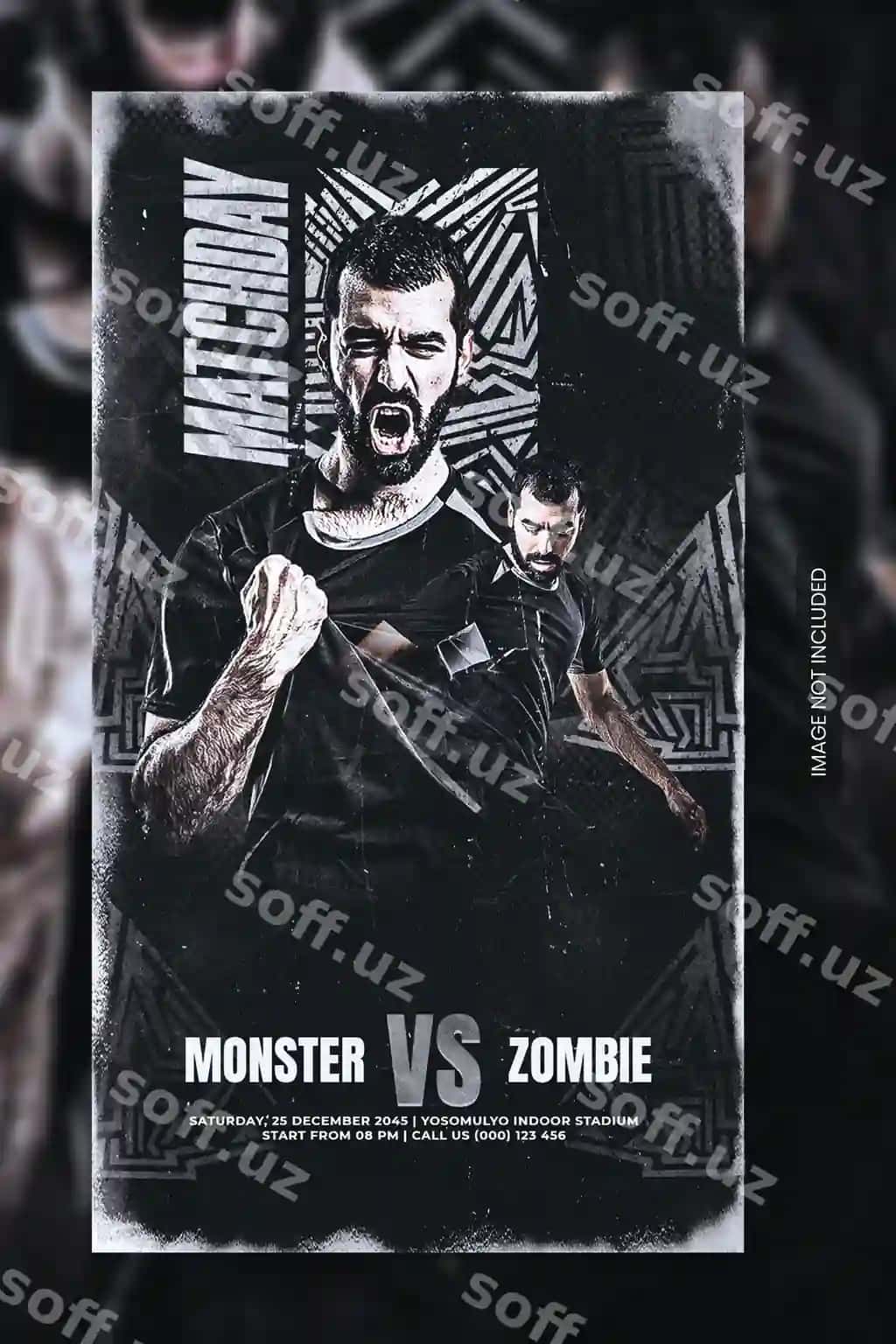 Futbol bannerining ijtimoiy tarmoqlardagi post shabloni | Soccer banner social media post template