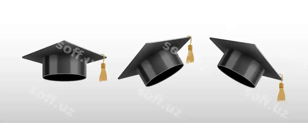 Realistik magistratura universiteti kolleji qora shapka | Realistic graduate university college black cap