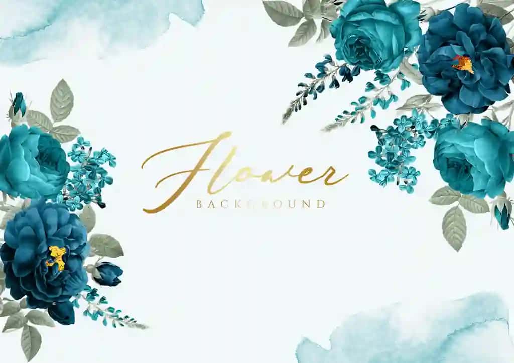 To'q ko'k choy gullari fonida to'y taklifnomasi | Background wedding invitation with navy blue teal flowers