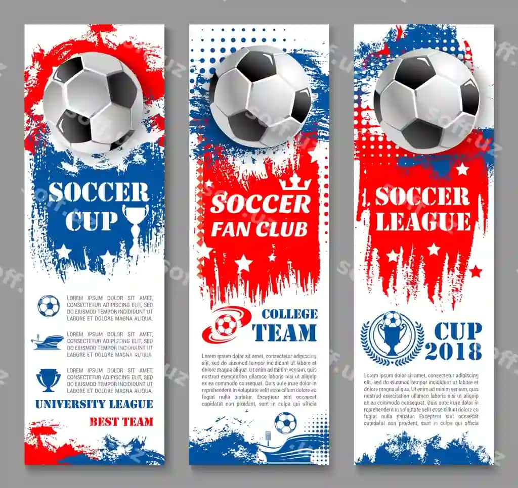 Futbol sport o'yini baneri futbol to'p trofeyi | Football sport game banner soccer ball trophy