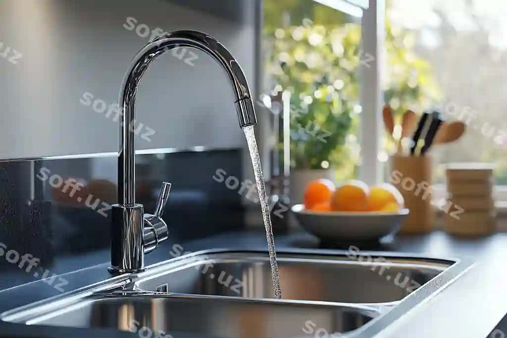 Mavozilik bilan bog'langan apelsinlar | Kitchen sink with faucet bowl oranges