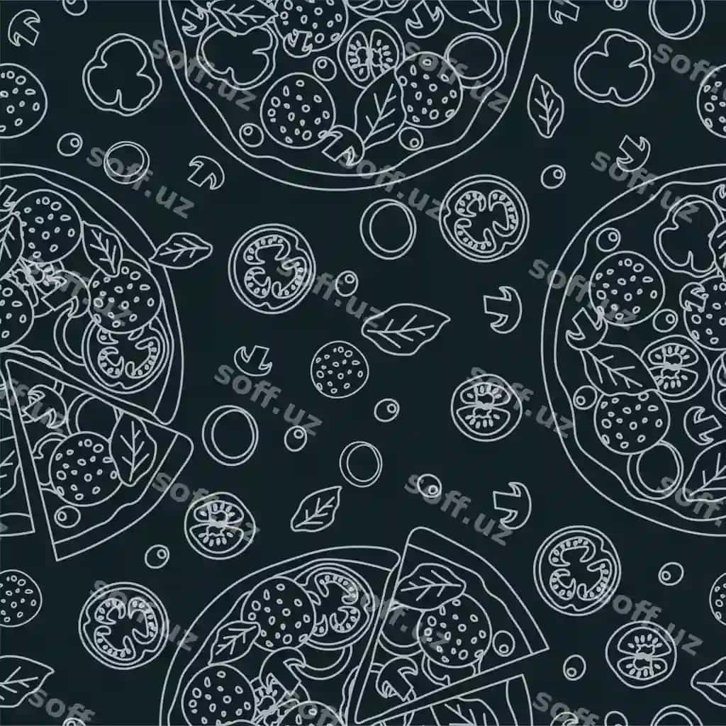 Trendy vektorli pitsa naqshli pitsa | Trendy vector pizza pattern pizzeria