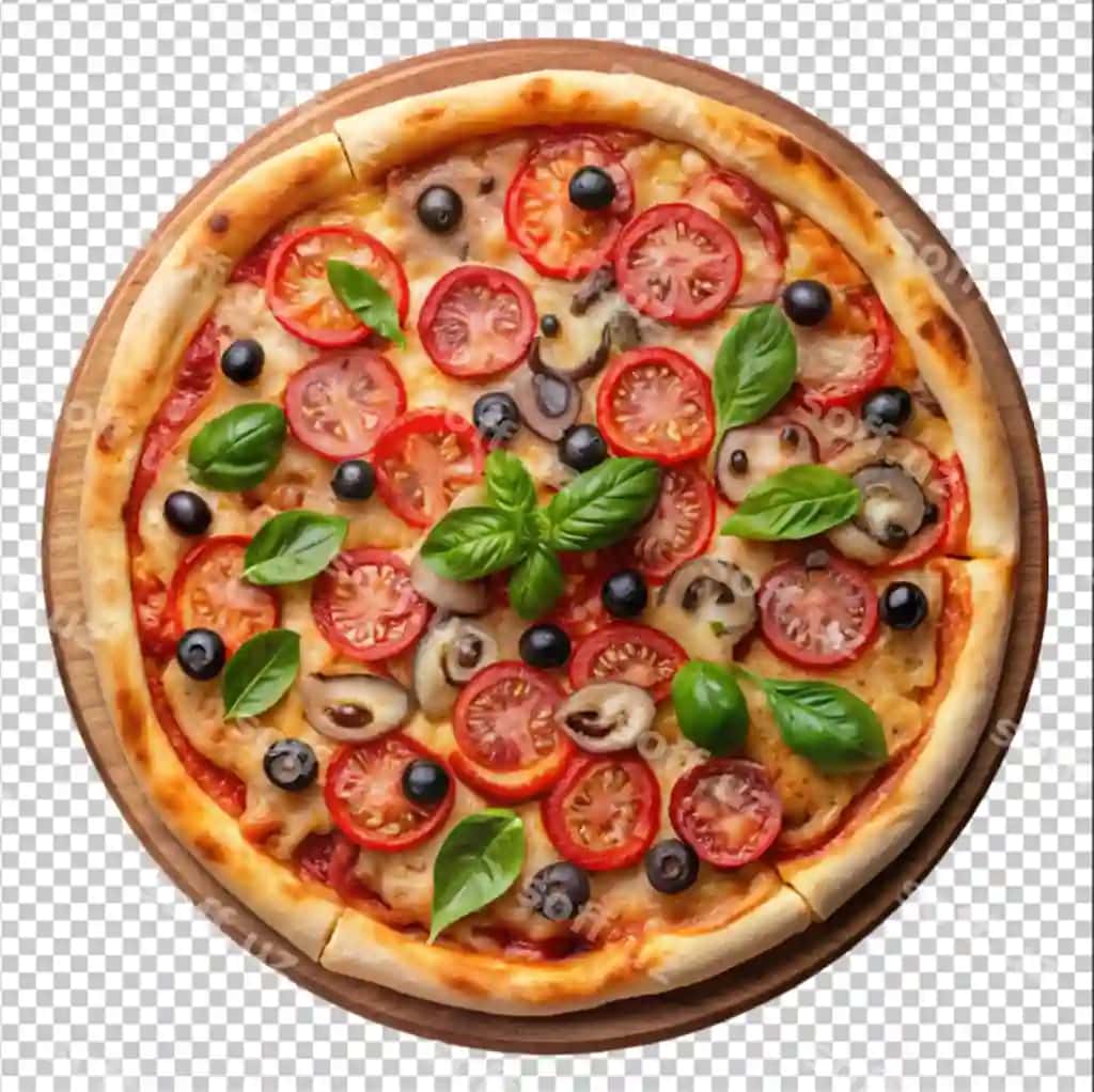 Regina uslubidagi pizza izolyatsiya qilingan shaffof fon AI tomonidan yaratilgan | Regina style pizza isolated transparent background ai generated