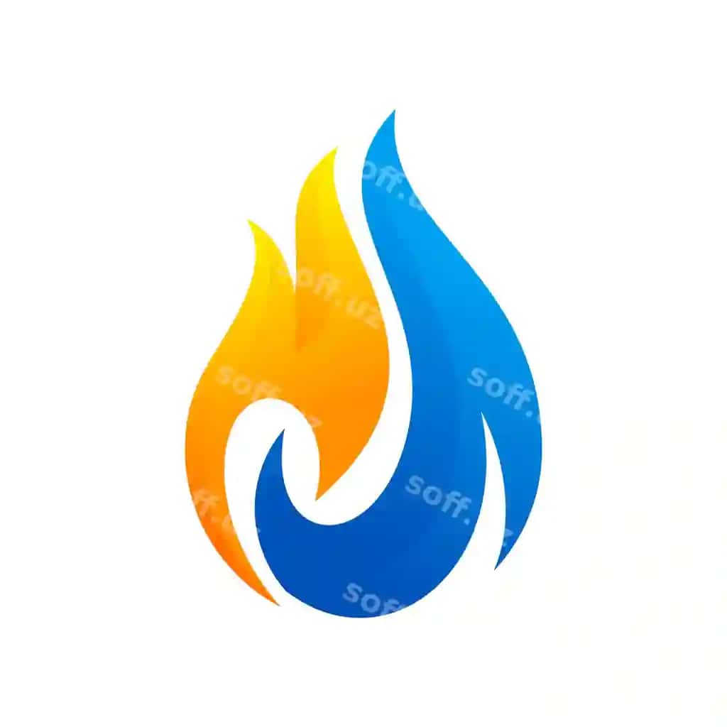Olov chiroq logotip dizayni zamonaviy rangli vektor illustratsiyasi bilan | Fire flame logo design with modern colorful vector illustration