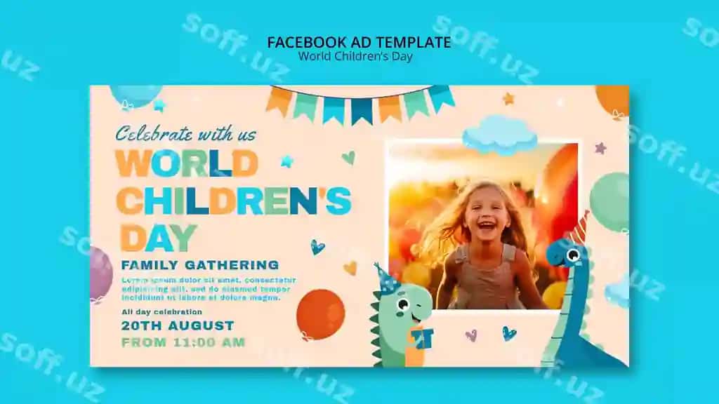 Dunyo bolalr kuni uchun shablon dizayni | World children s day template design