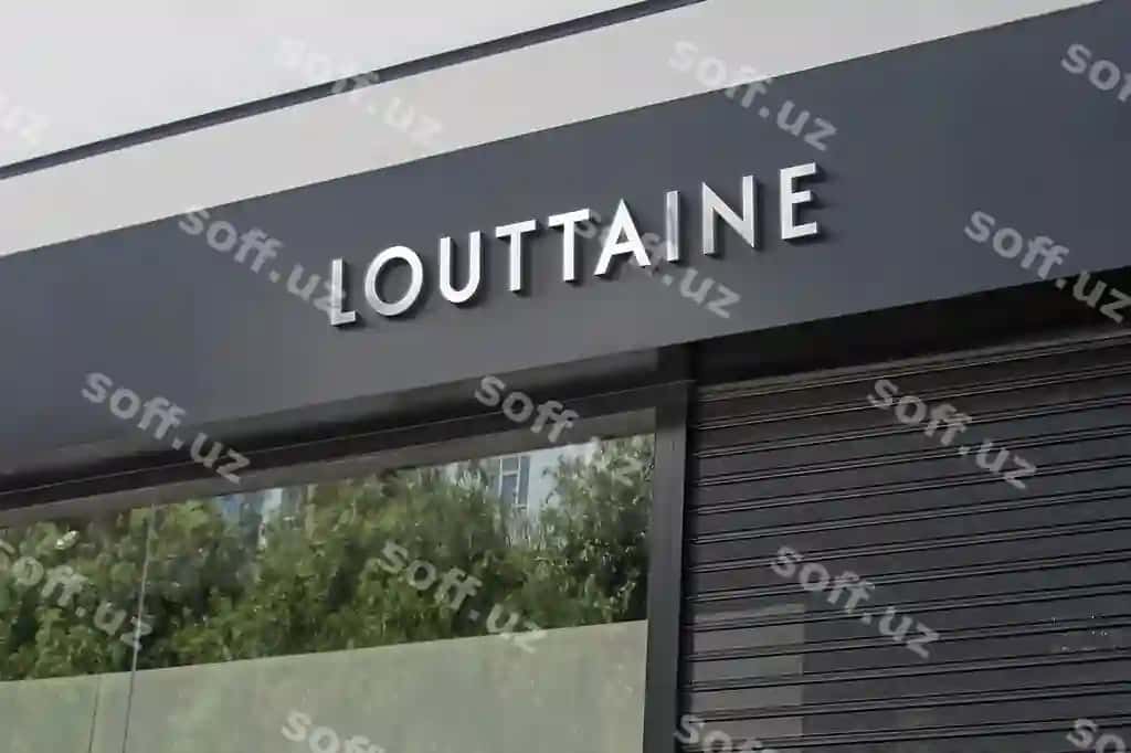 3d logo mockup zamonaviy fassad hrom sign | 3d logo mockup modern facade chrome sign