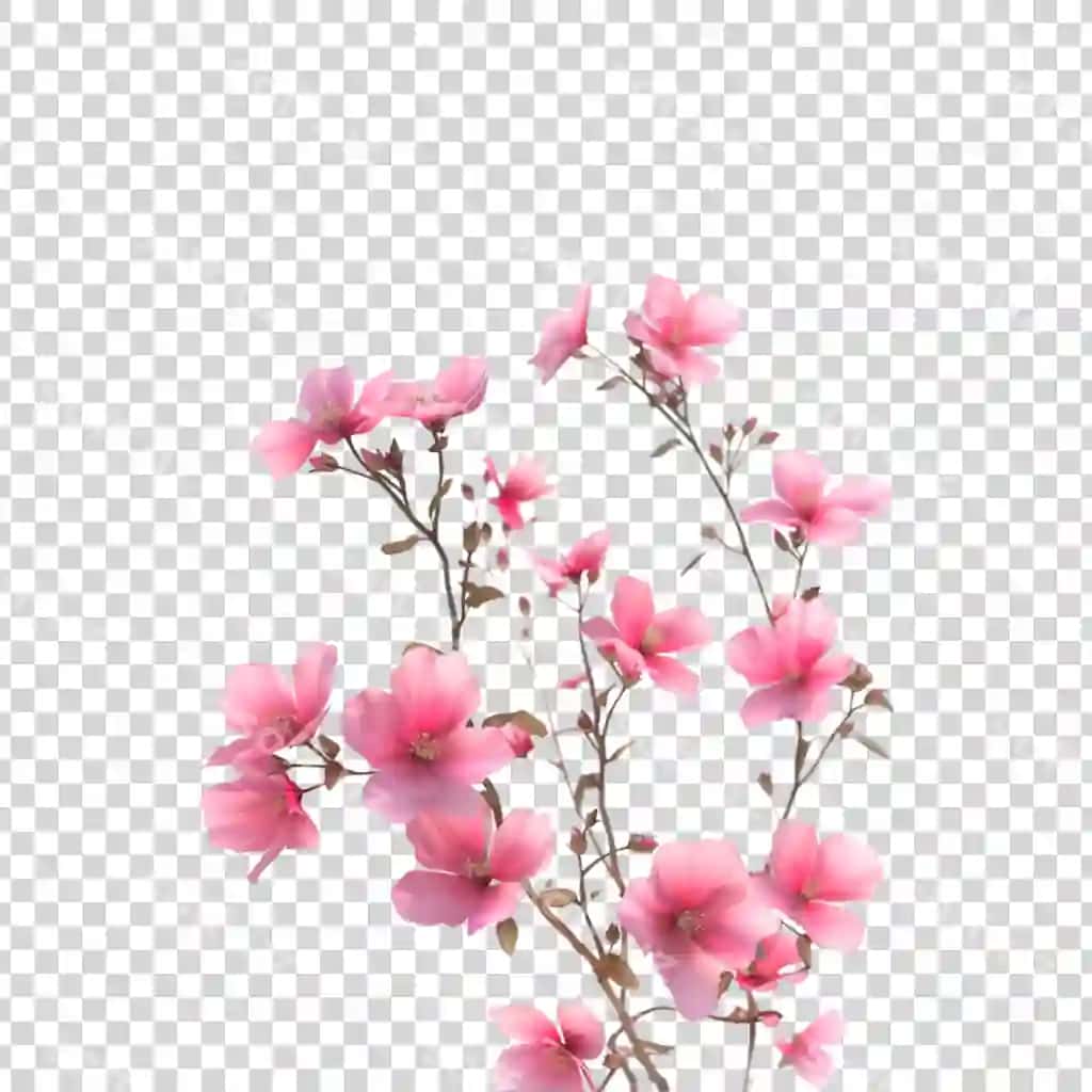 Pushti gullar oq fon | Pink flowers white background