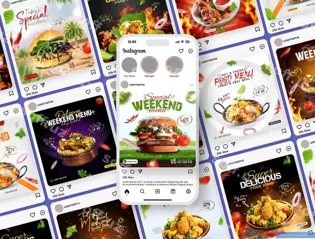 Ijtimoiy tarmoqlar posti shablonlari to'plami | Social media post mockup set
