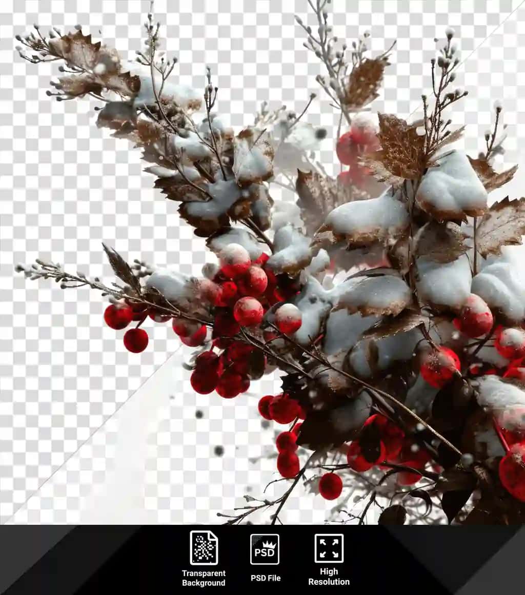Qishki element vositasi qizil rezavorlar filiali | Winter item tool red berries branch