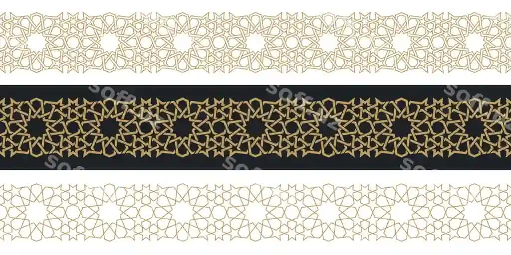 Haqiqiy arab uslubidagi vektor illyustratsiyasining choksiz zarbalari | Seamless strokes pattern authentic arabian style vector illustration