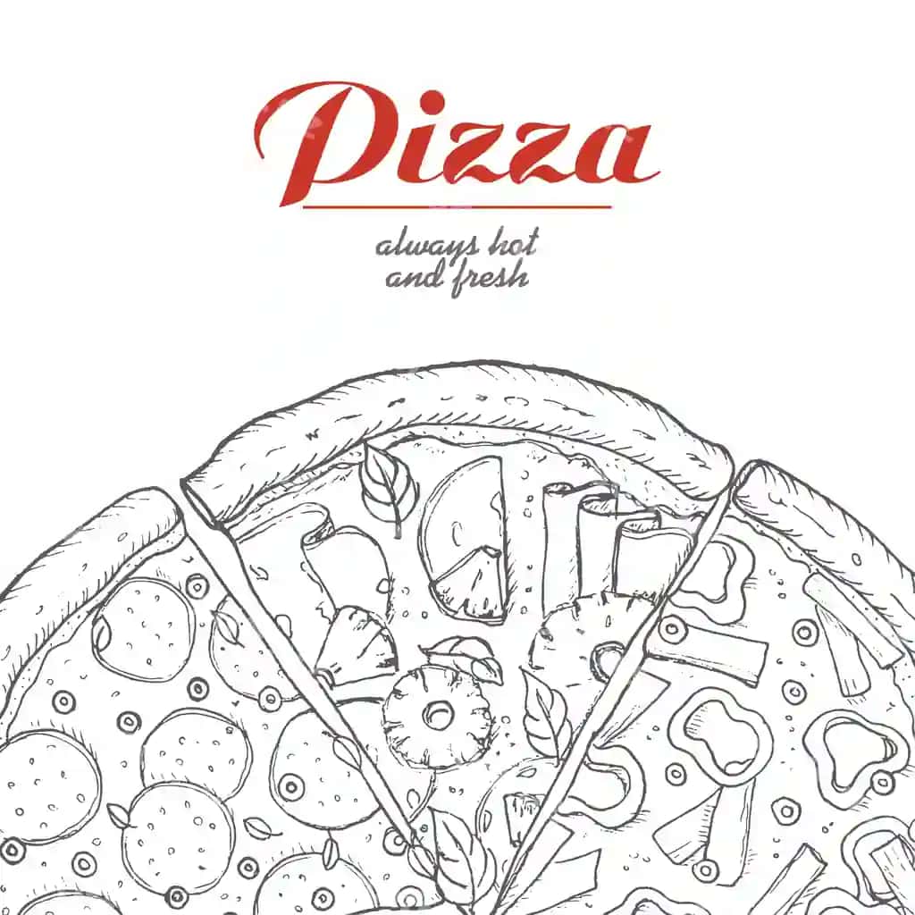Pitsa bo'laklari bilan vektor fon | Vector background with pieces pizza