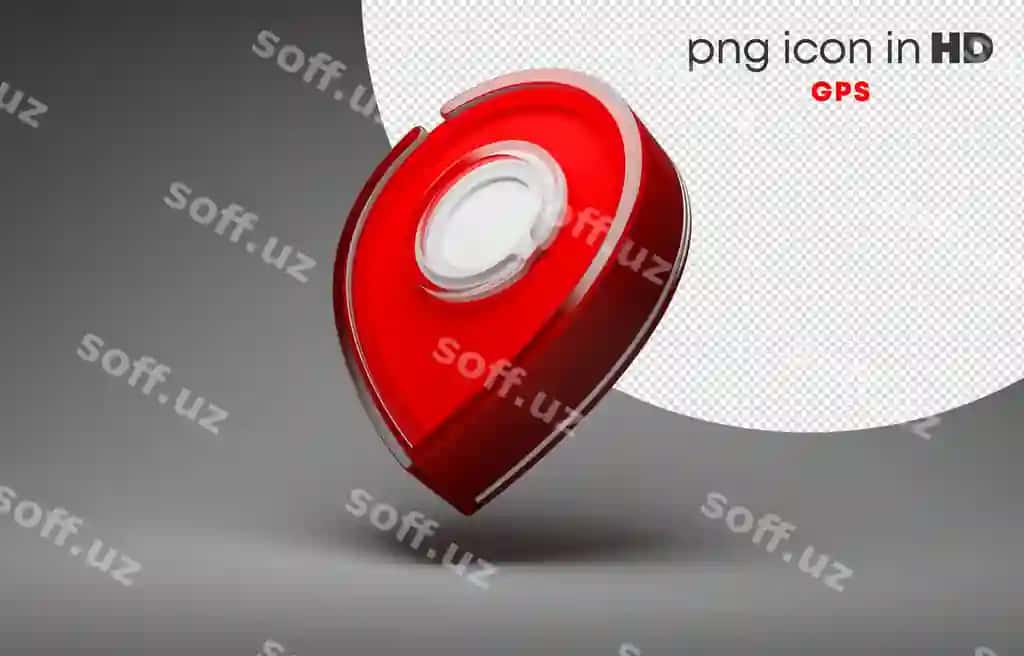 3D piktogramma yuqorida shaffof fon gps bilan | 3d icon with transparent background gps left up