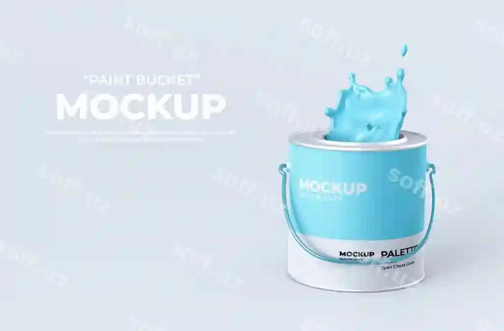Boj holda dizayni | Paint bucket mockup design