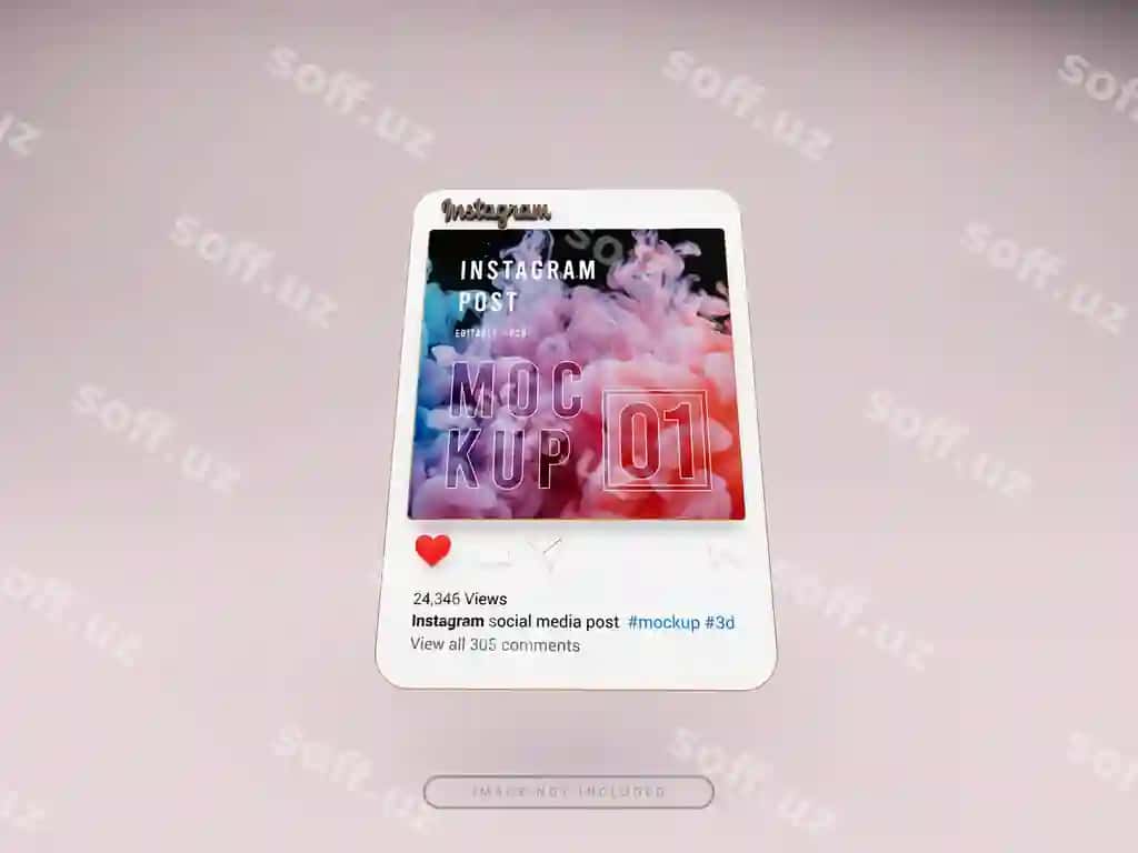 Instagram ijtimoiy tarmoqlar post namunasi 3d renderlangan | Instagram social media post mockup 3d rendered