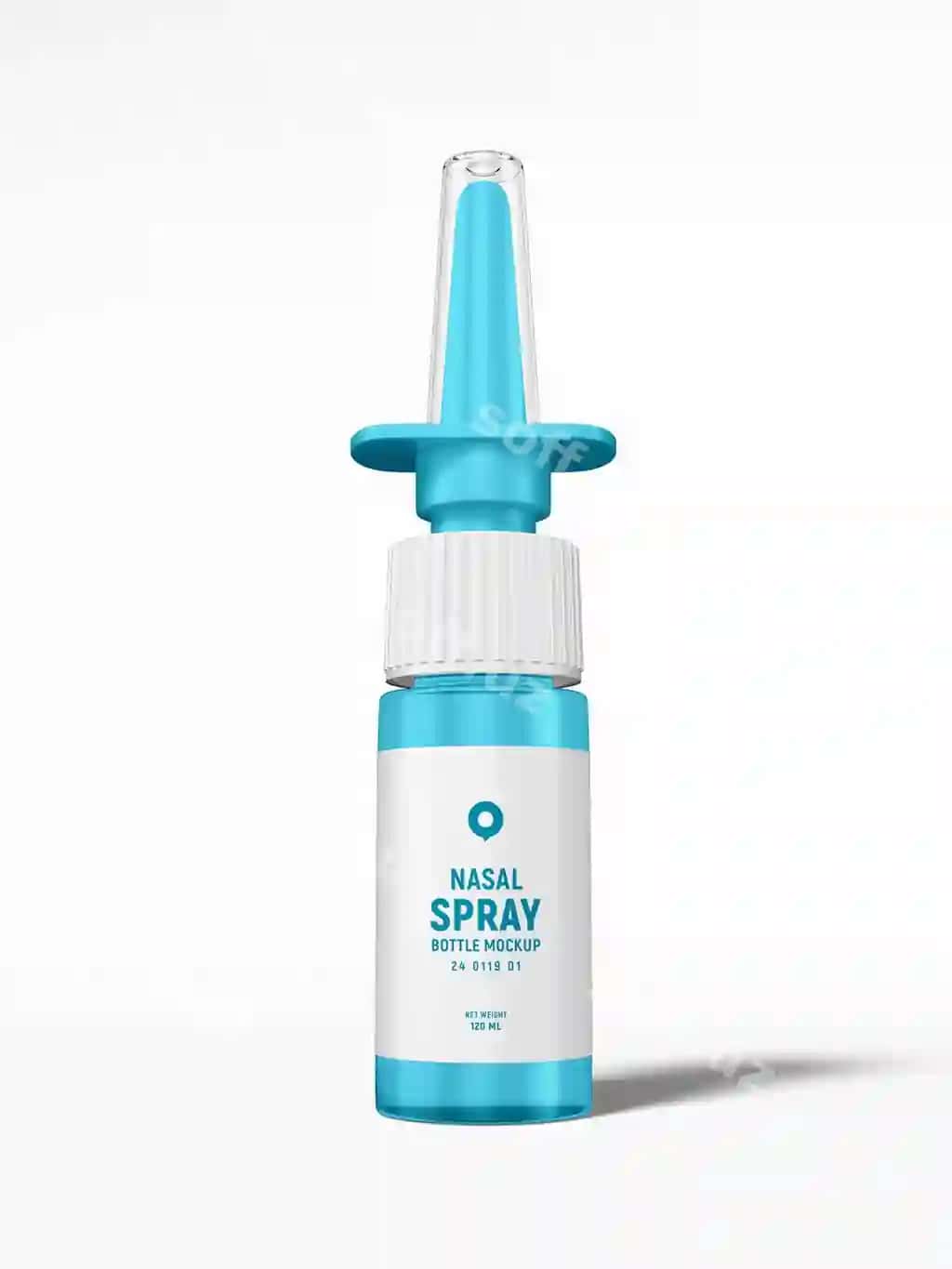 Borey sprey flakon brendlash mockup | Nasal spray bottle branding mockup