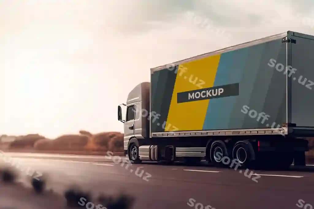 Yuk PSD mockup | Truck psd mockup